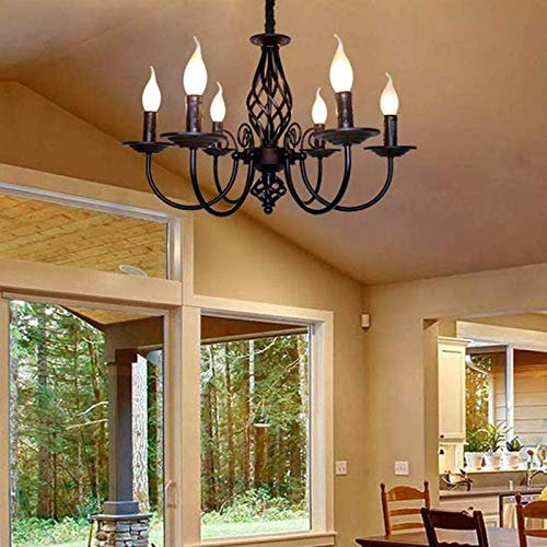 Kronleuchter Landhausstil Französischer Pendelleuchte Antik Industrie Hängeleuchte Klassische Anhänger Kerze Pendellampe Höhenverstellbar E14 Metall Hängelampe Wohnzimmer Esszimmer Küche Bauernhaus