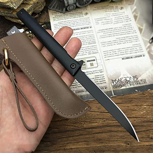Omesio Couteau Pliant Tranchant Slim, Couteau de Poche, Gentleman Couteau Porte-Clés, Comme Un Coupe-Papier, Tranchant