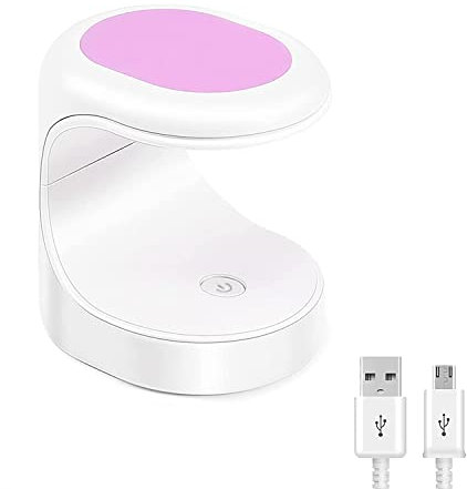 ANGNYA Mini UV LED Nail Lamp - 16W Portable Nail Dryer,Fast Curing for Gel Polish/Builder/Glue Gels, Starters Home DIY & Salon Professional Use, Small Design UV LED Dryer Light (Purple)