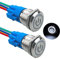Aiqeer 2 Pezzi 19 mm Interruttore a Pulsante Autobloccante, 12V / 24V 5A Interruttore di Accensione per Auto, Interruttore a Pulsante in Metallo con Presa Precablata (LED Bianco)