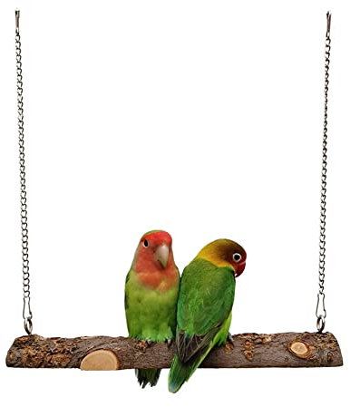 Dilireba Perca de Pájaro, Juguetes para Pájaros, Pájaro de Madera Natural para Loros, Juguete de Columpio de Pájaro, para Jaulas de Pájaros, Accesorios para Periquitos, Periquitos, Canarios