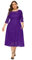 Odizli Robe de soirée élégante à manches 3/4 pour femme - En dentelle - Pour mariage, fête, coctail - Grandes tailles, Violet, XXL