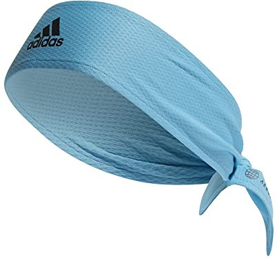 adidas Unisex Headband Tennis Aeroready Tieband, Bright Cyan/Black, HM6716, OSFM