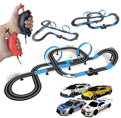 AGM MASETCH High Speed Series Slot Car Race Track Sets - Slot Cars, Rennstrecken & Zubehör Elektrische Rennstrecke, Duale Elektrische Rennstrecke (8,4 Meter lang)