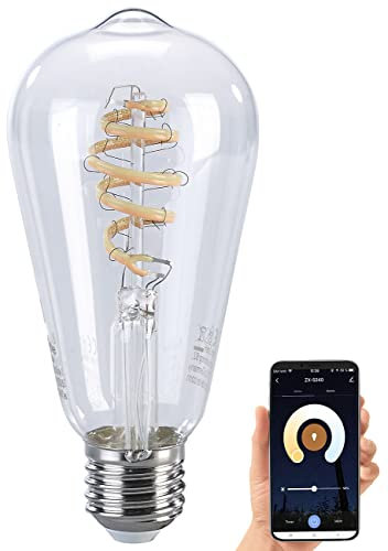 Luminea Home Control LED-Filament-Lampe E27, CCT, 4,5W (ersetzt 35W), ZigBee-kompatibel