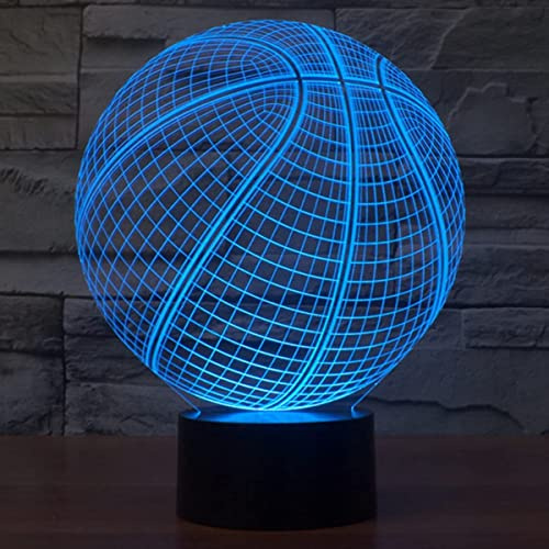 3D Basketball Lampe Fernbedienung 16 Farben Nachtlichter Illusion Acryl LED Tisch Nachttischlampe Kinderzimmer Schreibtisch Dekoration Geburtstag süßes Spielzeug für Kinder und Erwachsene