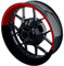 One-Wheel, Premium Felgenaufkleber passend für z.B. Kawasaki, Suzuki, Honda, Yamaha, KTM, BMW etc| Motiv: Halb halb schwarz, Felgenrandaufkleber GP, Wheelsticker Motorrad, Farbe rot