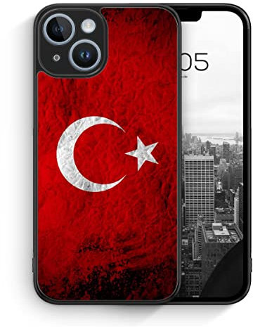 MUNIQASE Türkei Splash Flagge - Silikon Hülle für iPhone 14 - Türkische Schutzhülle Handyhülle Case Cover