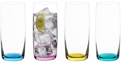 Anton Studio Designs - Verres à gobelet Gala Hiball - Verrerie soufflée à la bouche - Verres Tumbler - Cadeaux de nouvelle maison - Lot de 4 verres HiTumbler