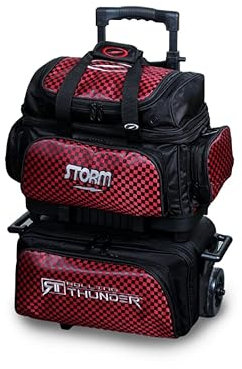 Storm Bowlingtasche mit 4 Bällen, kariert, Schwarz/Rot