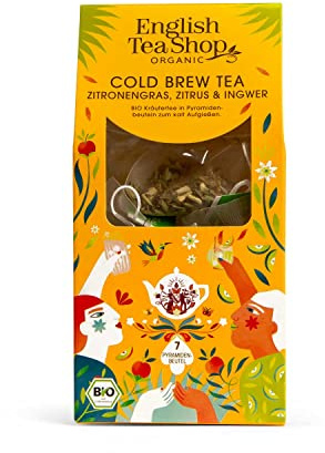 ETS - Cold Brew Tee Zitronengras, Ingwer, BIO, 7 Pyramiden-Beutel | zum kalt Aufgießen - erfrischend für den Sommer - einfache Zubereitung, auch unterwegs
