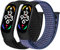 Tiptops Nylon Armbänder Kompatibel für Xiaomi Mi Band 7 6 5(NFC) 4 3/Amazfit Band 5, Atmungsaktiv Bequem Geflochten Verstellbar Sport Solo Loop Ersatz Armband