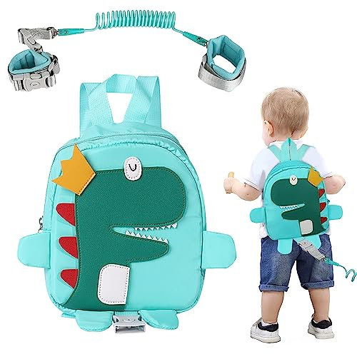 RIGHTWELL Baby Safety Harnesses, 4 in 1 Baby Walking Wristband with Backpack, 360°Rotate Anti Lost Wrist Link Belt, Baby Reins Walking Harness for Kids Walking and Traveling Outside