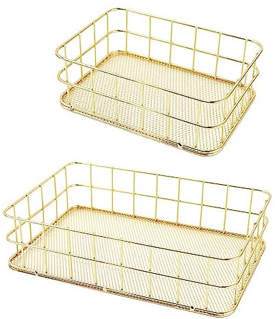 IGTOPS 1PCS L Metallgitter Korb, Allzweckkorb Metall Drahtkorb, Aufbewahrungskorb für Bad, Küche und Büro, Duschablage Hängekorb Speisekammer (M)