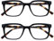 OPULIZE KOI Lesebrille 2er Pack - Große Rechteckige Brillenfassung - Schwarz - Sehhilfe für Damen, Herren - Federscharniere - RR50-1 - +2.50