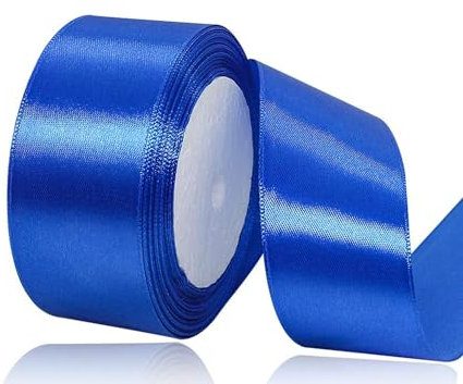 Blau Satinband 40mm, 22Meters Schleifenband Blau Geschenkband Dekoband Stoffband für Geschenk, Basteln, Nähprojekte, Haarschleifen, Brautstrauß, Hochzeits Dekoration