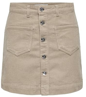 ONLY Women's Onlamazing Hw Cord Skirt PNT Noos mini, Goat, M
