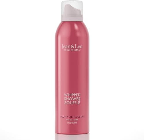 Jean & Len Caring Shower Gel To Mousse Peony & Lychee, mit Mandel-, Jojoba- und Babassuöl, für ein duftendes Reinigungserlebnis, für normale Haut, Duschschaum, ohne Parabene & Silikone, vegan, 200 ml