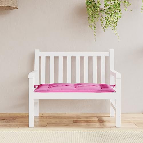 FIRBNUS Coussin pour Chaise de Jardin Rose 100x50x7 cm Polyester Coussin Extérieur Rembourrage Doux Coussin de Banc de Terrasse Meubles d'intérieur Conception Antidérapante