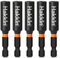 Hakkin Magnetic Bit Holder 5Pcs 60mm Impact Bit Holder S2 Steel Drill Bits Holders Professional 1/4” Hex Shank Extension Bits Holders for Impact Driver