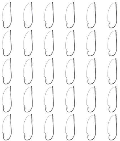 30 Stück Wacky Weedless Angelhaken, Mundschutz Design, Breite Lücke, Jig Köderhaken, Stachelhaken Haken Angeln Einzelhaken, Wacky Style Angelhaken für Süßwasser Salzwasser Angeln
