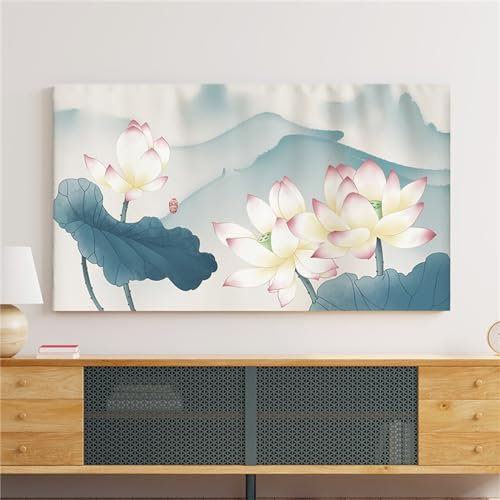 Treer TV Housse Anti-Poussière, Housses de Télévision en Tissu Élastique Couverture de Télévision Protection Housse d'Écran Protection for 22 à 75 Pouces (32 pouces,Peinture à l'encre 5)