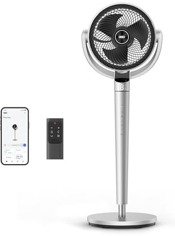 Dreo - Ventilatore a piedistallo con telecomando, PolyFan 704S, ventilatore a pedale silenzioso da 42,5 pollici per la camera da letto, ventilatori a pavimento oscillanti intelligenti a 150°+120°