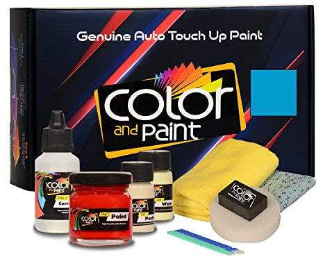 ColorandPaint für Renault Caspian Blue Pearl Met - RCA Ausbesserungslack - exakte Übereinstimmung, OEM-Qualität - alle Modelle kompatibles Kratzer-Reparaturset - Plus