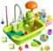 xwin sportseries Play Sink With Running Water, 2-in-1 Kitchen & Fishing Toy Set With Electric Faucet, Role Play Dishwasher Gift For Kids Age 3+