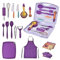 CREATIVECHEF Kid Safe Cooking Utensils 43 PCS Mini Colorful Food Toys Kits for Kid Aged +5 Plastic Kitchen Set Safe Knives Set for Real Cooking Dishwasher Safe