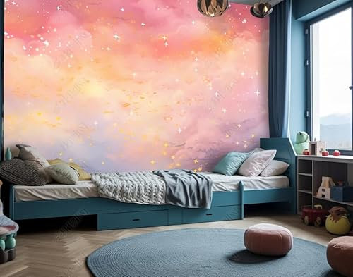 Vlies Fototapete Himmel Bunte Wolken Cartoon 300X210 Cm Foto Tapete Schlafzimmer Wohnzimmer Vliestapete Xxl Wandtapete Bildtapete 3D Effekt Wand Dekoration