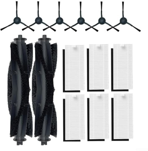 14 Pezzi di Ricambio Accessori Adatti per Lubluelu SG60 SL60D Aspirapolvere Robot, Includono 2 Spazzole Principali, 6 Spazzole Laterali, 6 Filtri HEPA