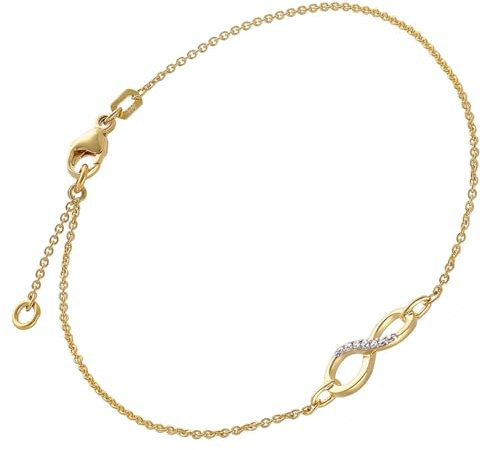 trendor Damen-Armband Unendlichkeit Gold 333/8K 19 cm zauberhafter Armschmuck für Frauen, modische Geschenkidee, 68485-19 19 cm