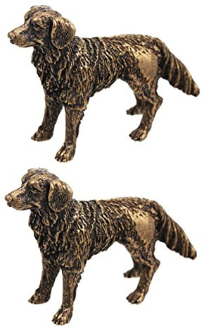 STOBAZA 2 Stück Schäferhundfigur aus Messing, Vintage Deko für Schreibtisch