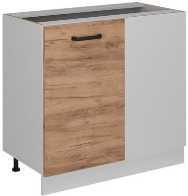 Vicco Eckunterschrank R-Line, Goldkraft Eiche, 86 cm AP Marmor