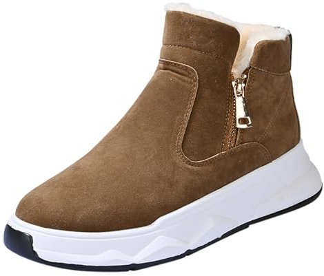 generisch Stivali da neve da uomo invernali caldi plus velluto spesso stivali da neve alti top stivali da uomo con cerniera stivali di cotone scarpe da uomo 43, giallo., 43 EU