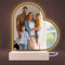 INDIGOS UG - LED Lampe personalisiert - Nachttischlampe - Herz rechts - personalisierte Lampe - mit Foto & Wunschtext - personalisierte Geschenke - Acrylglas 14x14 cm - optionale Lampe warmweiss