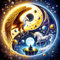 QINRUBB DIY Yin und Yang Diamond Painting Erwachsene, 5D Tai Chi Diamant Painting Bilder Anfänger, Adler Runder Vollbohrer Diamanten Malerei Stickerei Kreuzstich Geschenke Home Wand Dekor 30x30cm