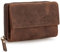 Marc Peter® Rosie Damen Geldbeutel Leder RFID Geldbörse Groß Vintage Portemonnaie für Damen Ledergeldbörse mit Reißverschluss in Geschenkbox Echtleder Vintage Braun