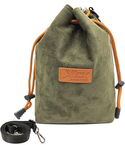 SEABABOO Borsa A Tracolla Per Fotocamera 25X16X11Cm Borsa Protezione Per Fotocamera Borsa A Tracolla Per Fotocamera Con Coulisse Borsa Fotografica Compatibile Con Fotocamera DSLR (Verde, S)