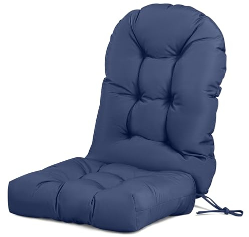 Ylymence Adirondack Chair Cushion Tufted Waterproof Outdoor Rocking Chair Cushions with Ties Anti-Slip High Back Patio Chair Cushions for Patio Furniture Cushions