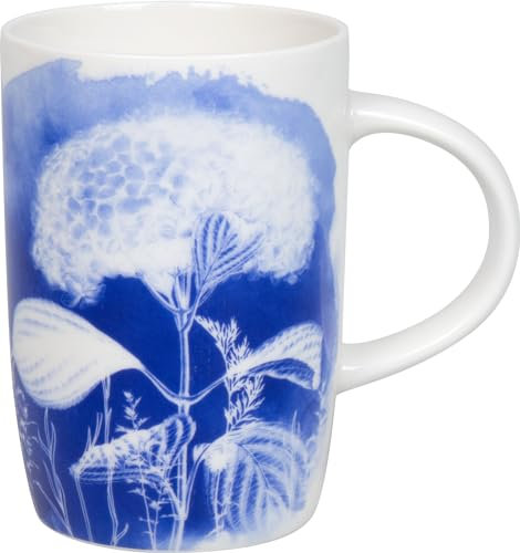 tea4chill Könitz Kaffeetasse Cyan Blue Hydrangea. Teetasse 600ml, Porzellan. Design modern, bunt