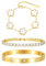 3 Stück Vergoldet Kleeblatt Armband Damen - Kristallen Tennis Armband 6mm Breit Cubic Zirkonia Armreif für Frauen, Wasserfester Tennisarmband mit Edelstahl Armbänder Set Geschenke für Damen, GWeiß