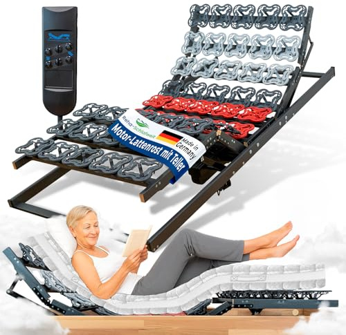 TELLERLATTENROST AEROBALANCE KF 120x200 cm, mit Motor, Kopf-Fußteil elektrisch verstellbar, fertig montiert Lattenrost mit Motor und Fernbedienung, Teller in drei Härtegraden Made in Germany