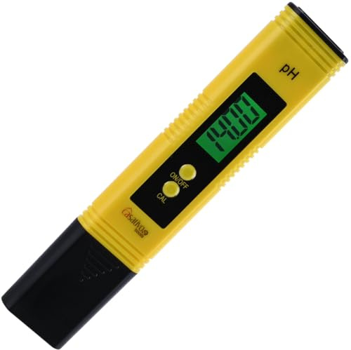 Casativo Digitales pH-Messgerät mit ATC-Funktion, LCD-Display, pH-Messbereich 0-14, präzise pH Wert Messung für Trinkwasser, Aquarien, Pools, und Teiche