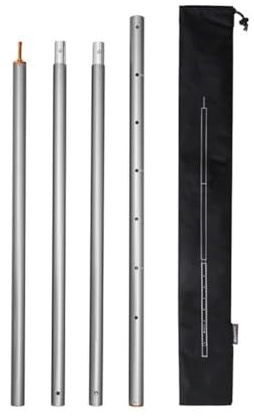 UTTASU Verstellbare Markisenstangen, 31 mm Durchmesser, 2,8 m Teleskopstange, 4 Stück, für Plane, Baldachin, Sonnenschutz, Schwarz
