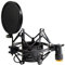 Tentucro 42-47mm Microphone Shock Mount with Metal Adapter Anti-Vibration High Isolation Metal Mic Holder Clip, Fits for Diameter of 42-47mm Microphone in Broadcasting, Recording, Etc. M