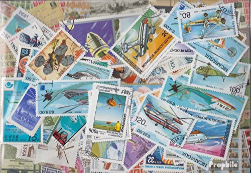 Prophila Collection Motive 100 Verschiedene Hubschrauber Marken (Briefmarken für Sammler) Flugzeuge/Ballons/Zeppeline/Luftfahrt