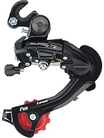 Shimano Tourney TZ500 Umwerfer mit langem Käfig, 6/7 Gänge, mit Haken für Rahmen