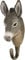 WILDLIFEGARDEN Wildlife Garden WG518 Haken Esel - Handgeschnitzter Tierhaken aus Holz und Metall - die Haustiersammlung